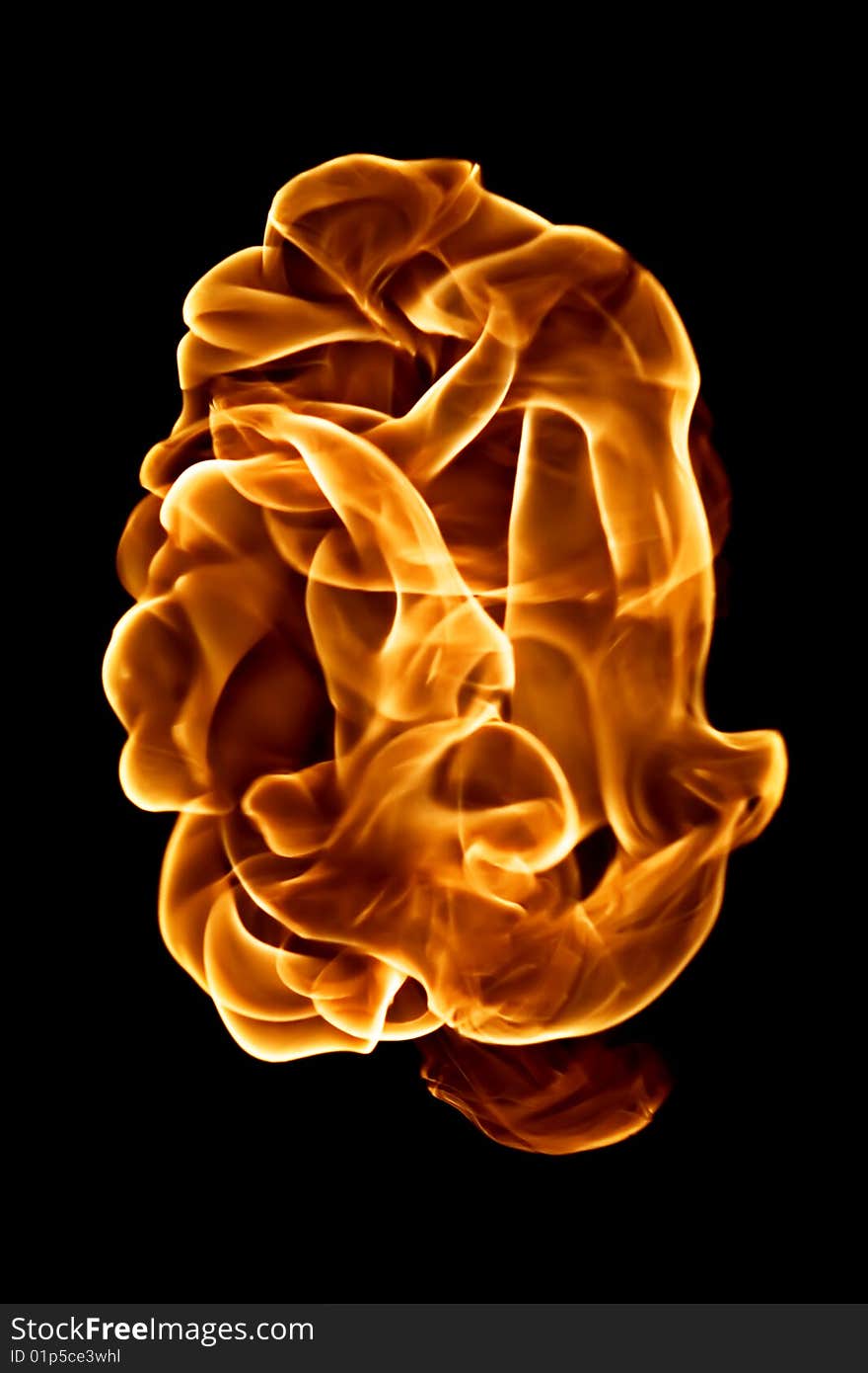 Fire isolated on a black background