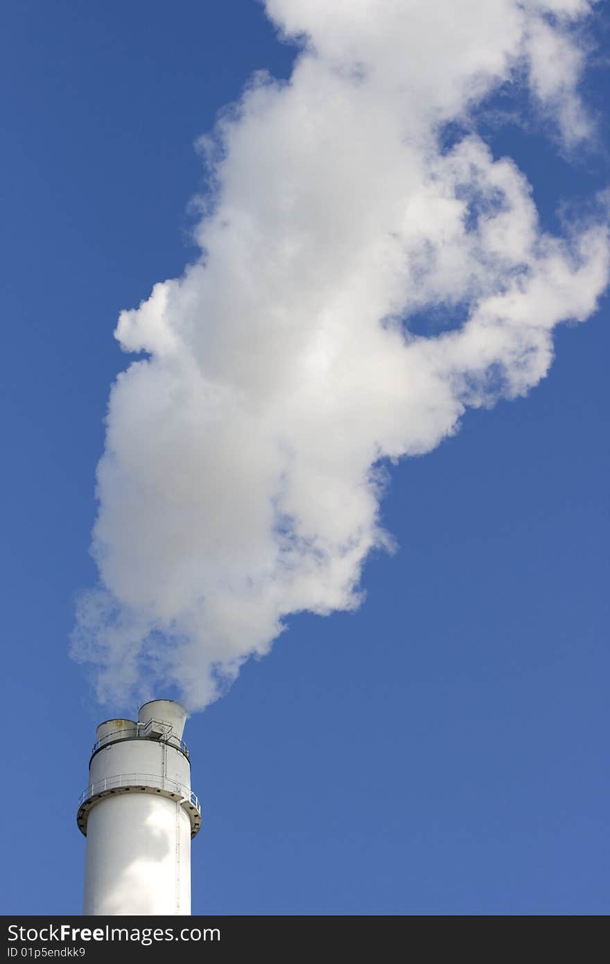 Factory chimney, power station, smoke pollution. Factory chimney, power station, smoke pollution.