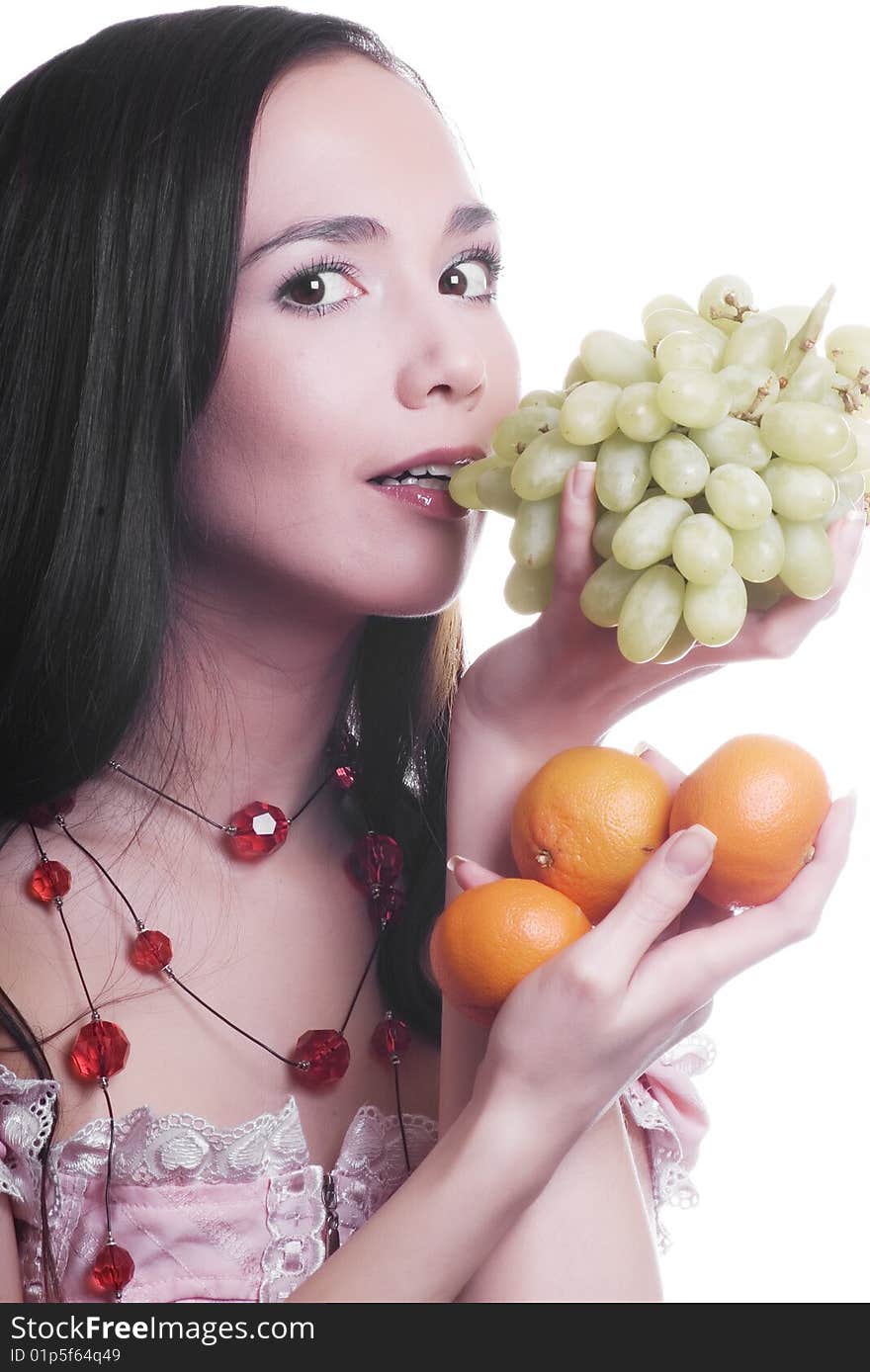 Girl with fruit