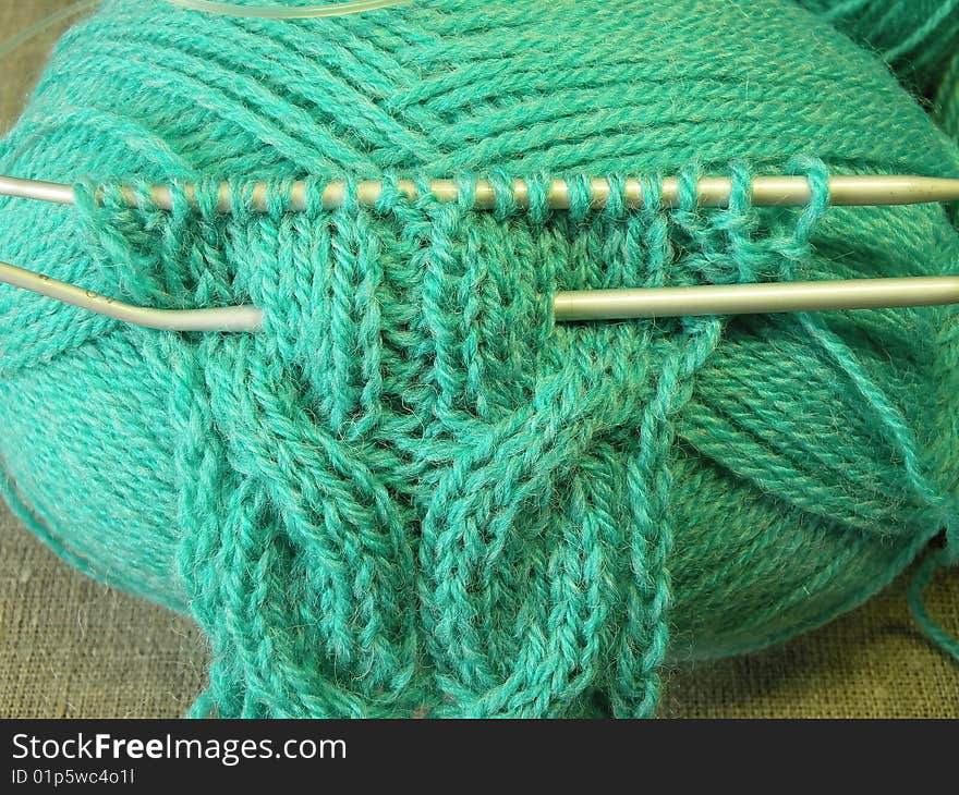 Green knitting