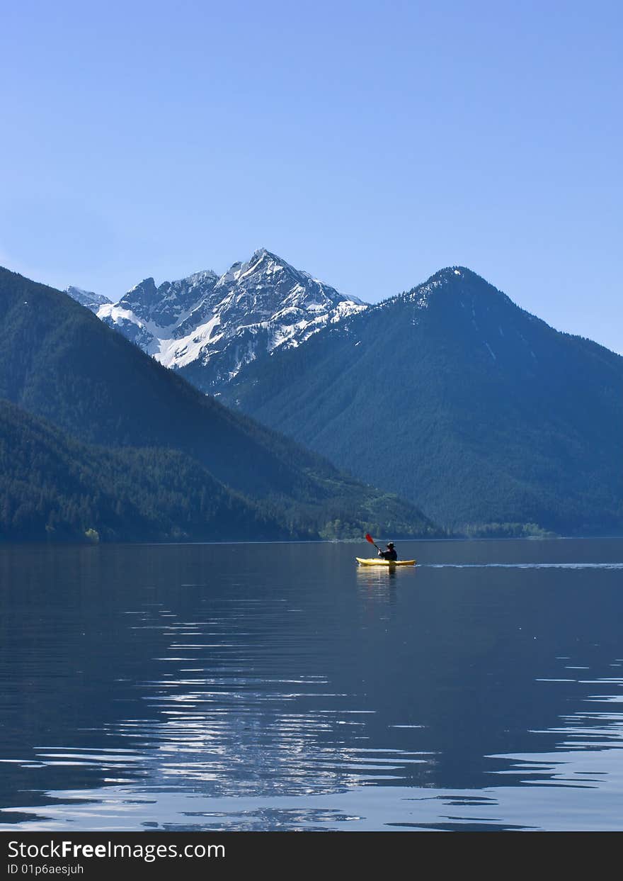 Kayaker On Chilliwack Lake