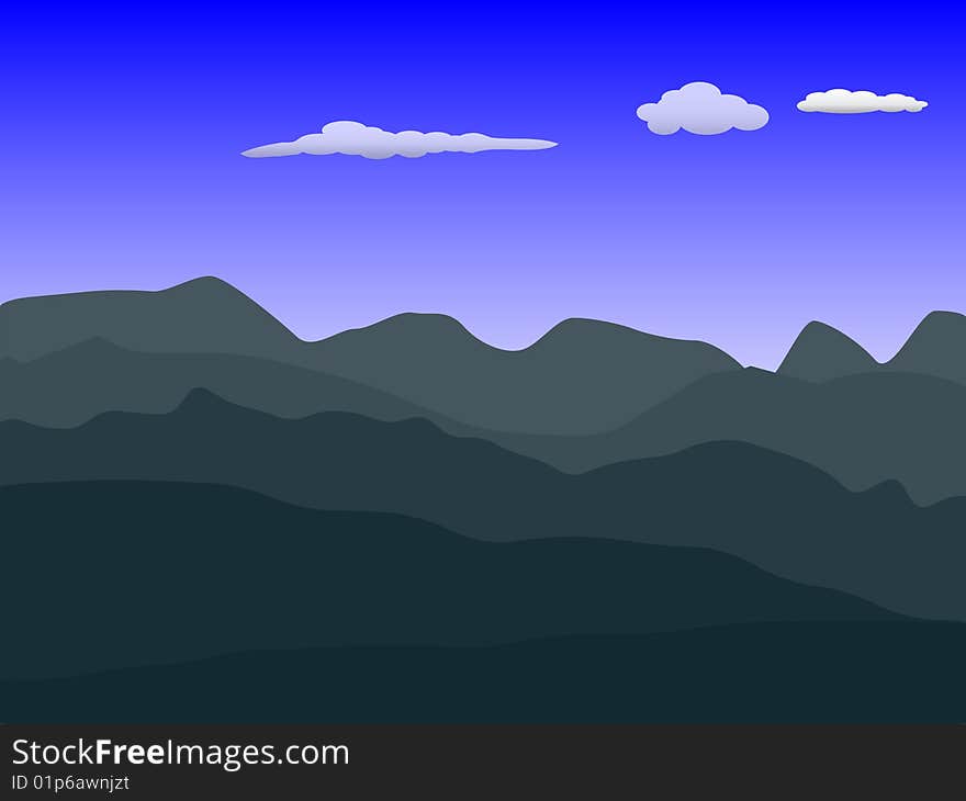 Mountains Area Background (vector)