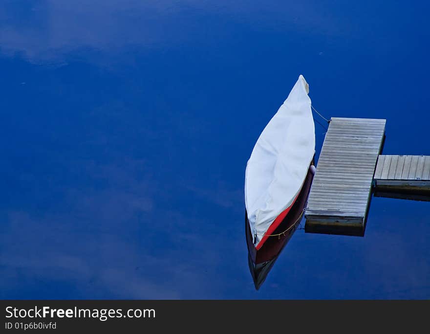 Canoe on a lake