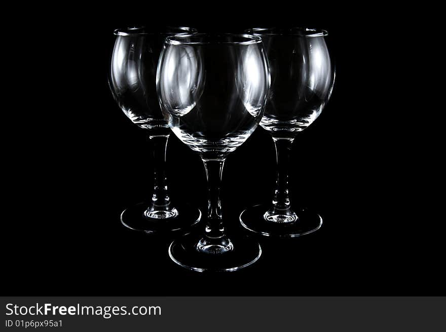 Empty cocktail glasses