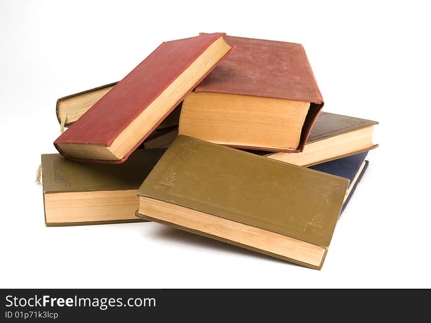 Pile of books - isolated on white background