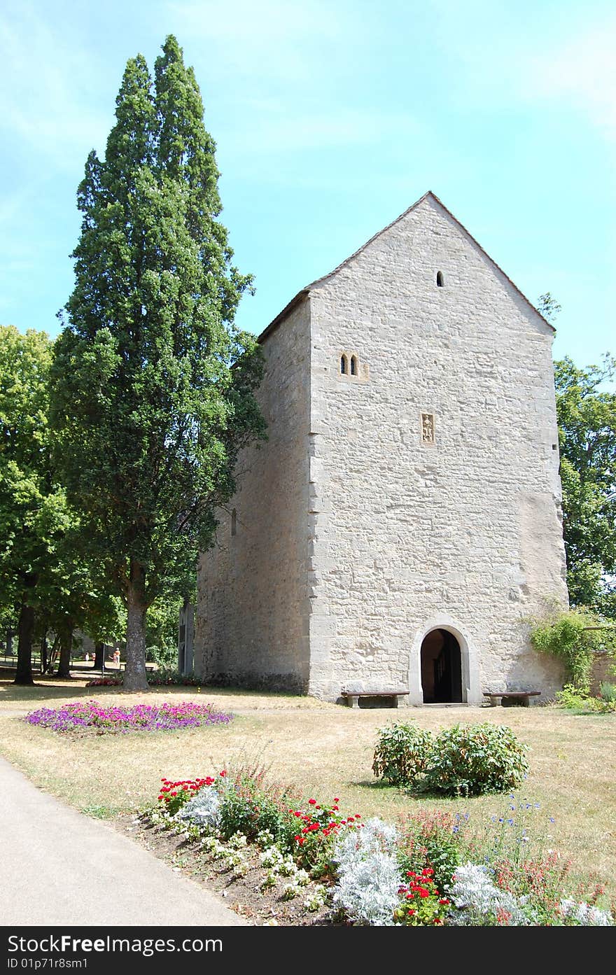 The only building what is left of the castle (which is now a park) of Rothenburg ob der Tauber - the Blasiuskapelle. The only building what is left of the castle (which is now a park) of Rothenburg ob der Tauber - the Blasiuskapelle