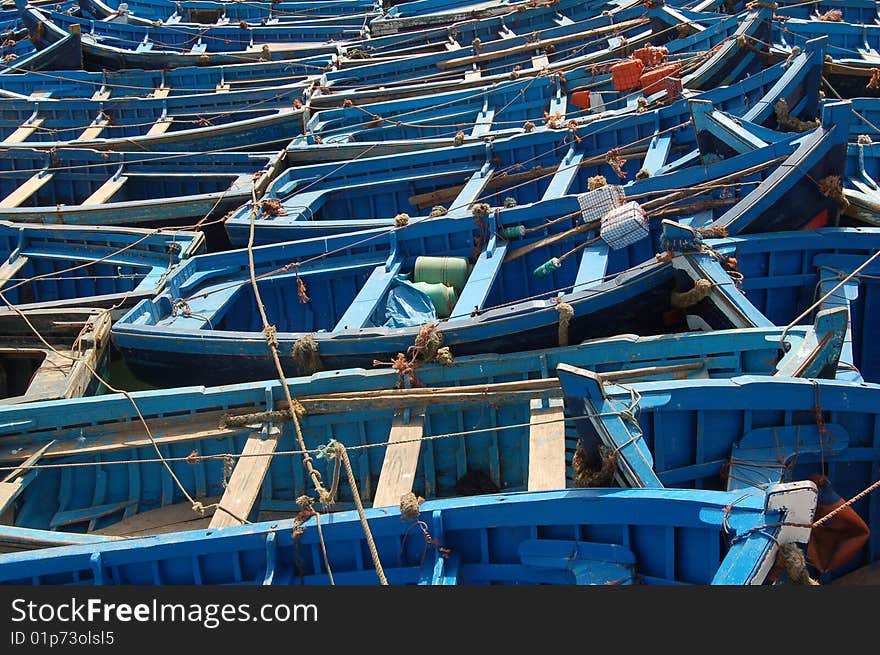 Fishing boats in Essaouira north Atlantic Morocco North Africa