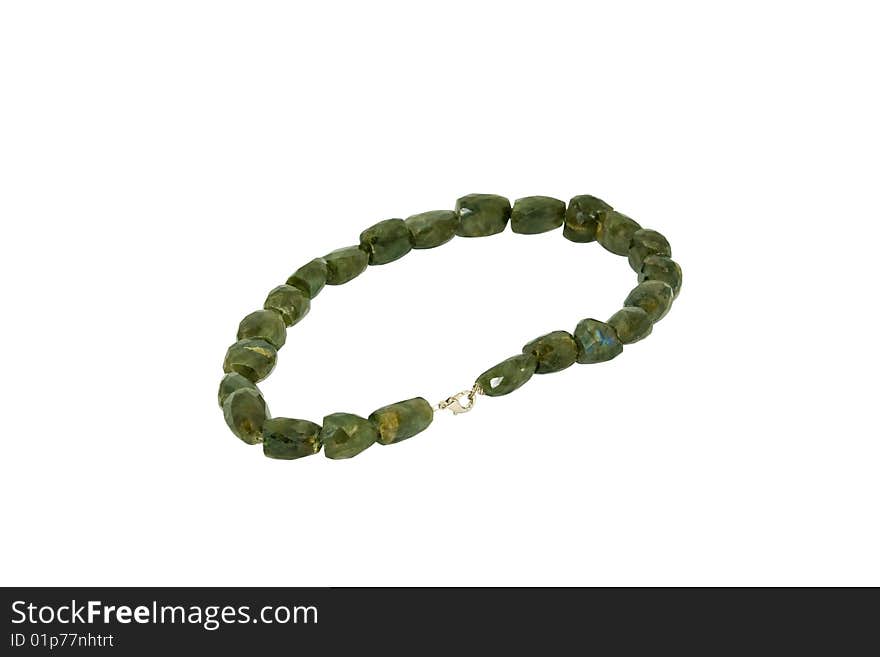 Beads, necklace from malachite