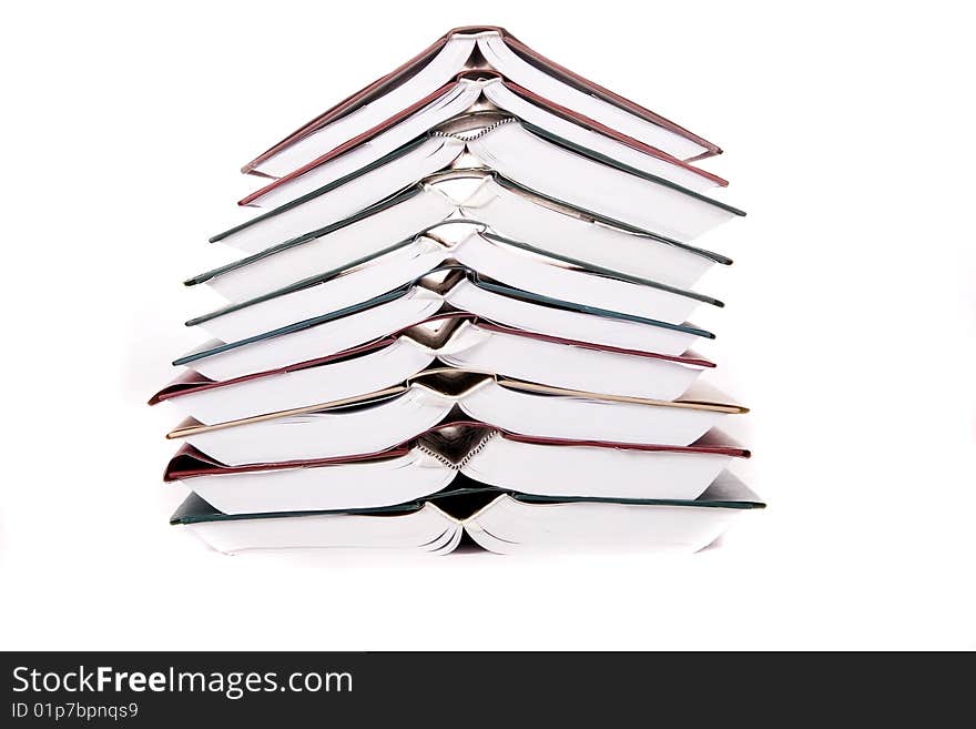 Books on a white background