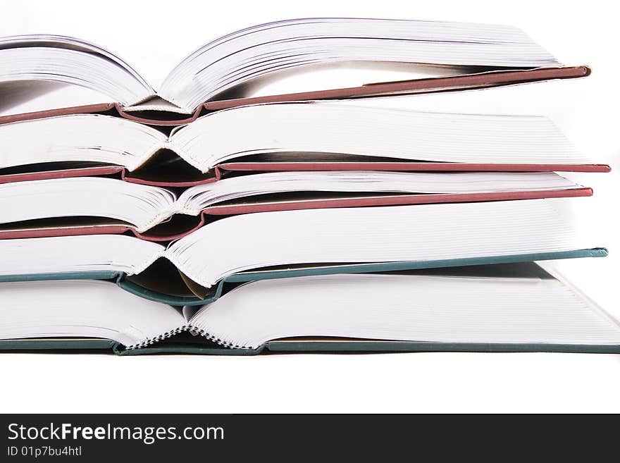 Books on a white background