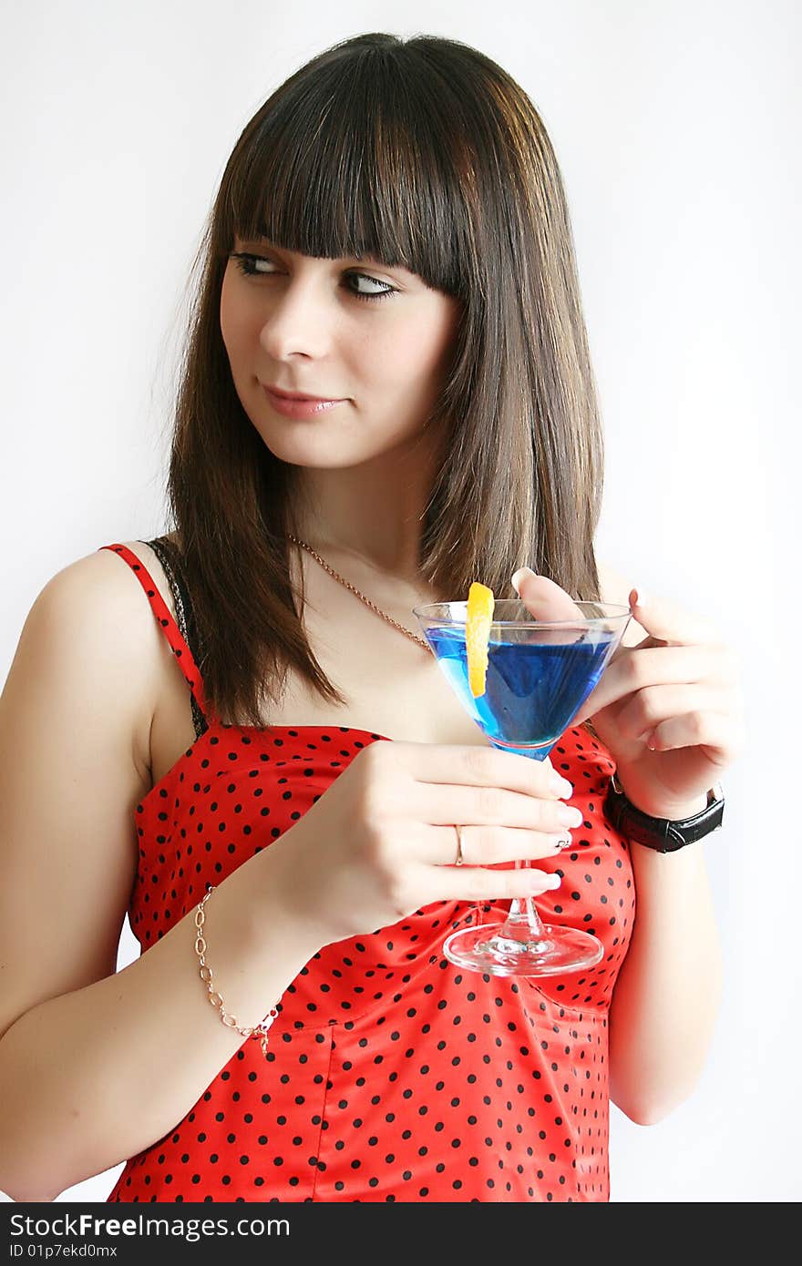 Sexy woman with cocktail