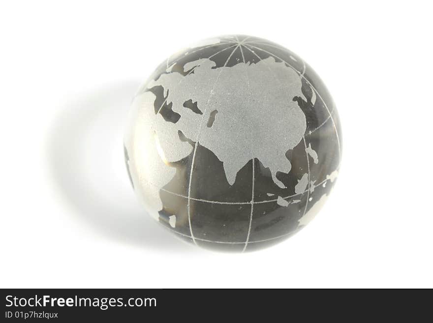 Glass globe on white background. Glass globe on white background