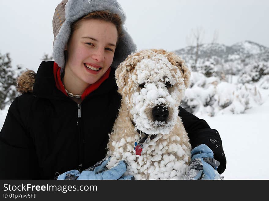 Girl with pet