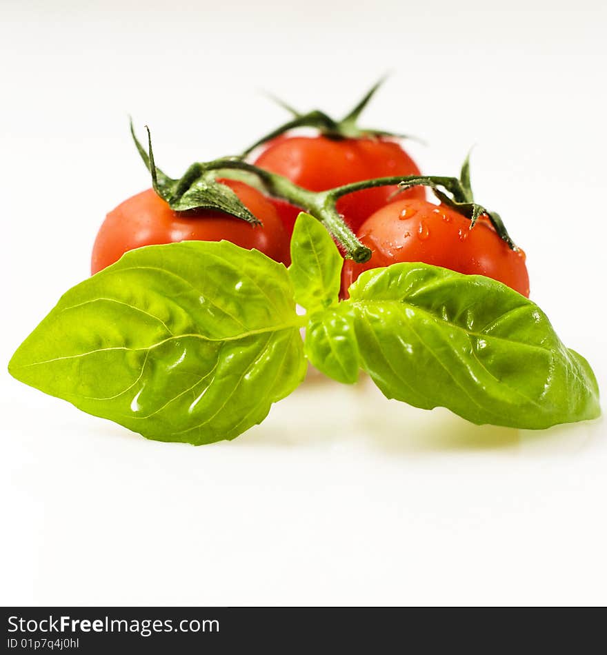 Tomatoes with basil