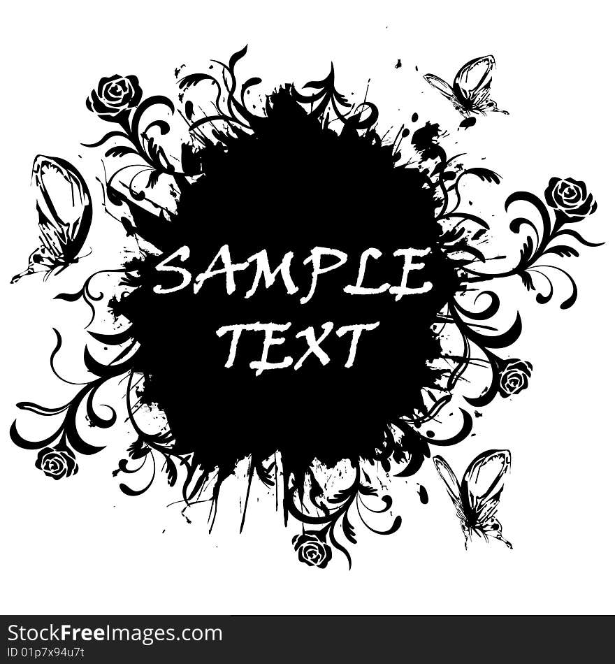 Grunge floral template for design vector. Grunge floral template for design vector