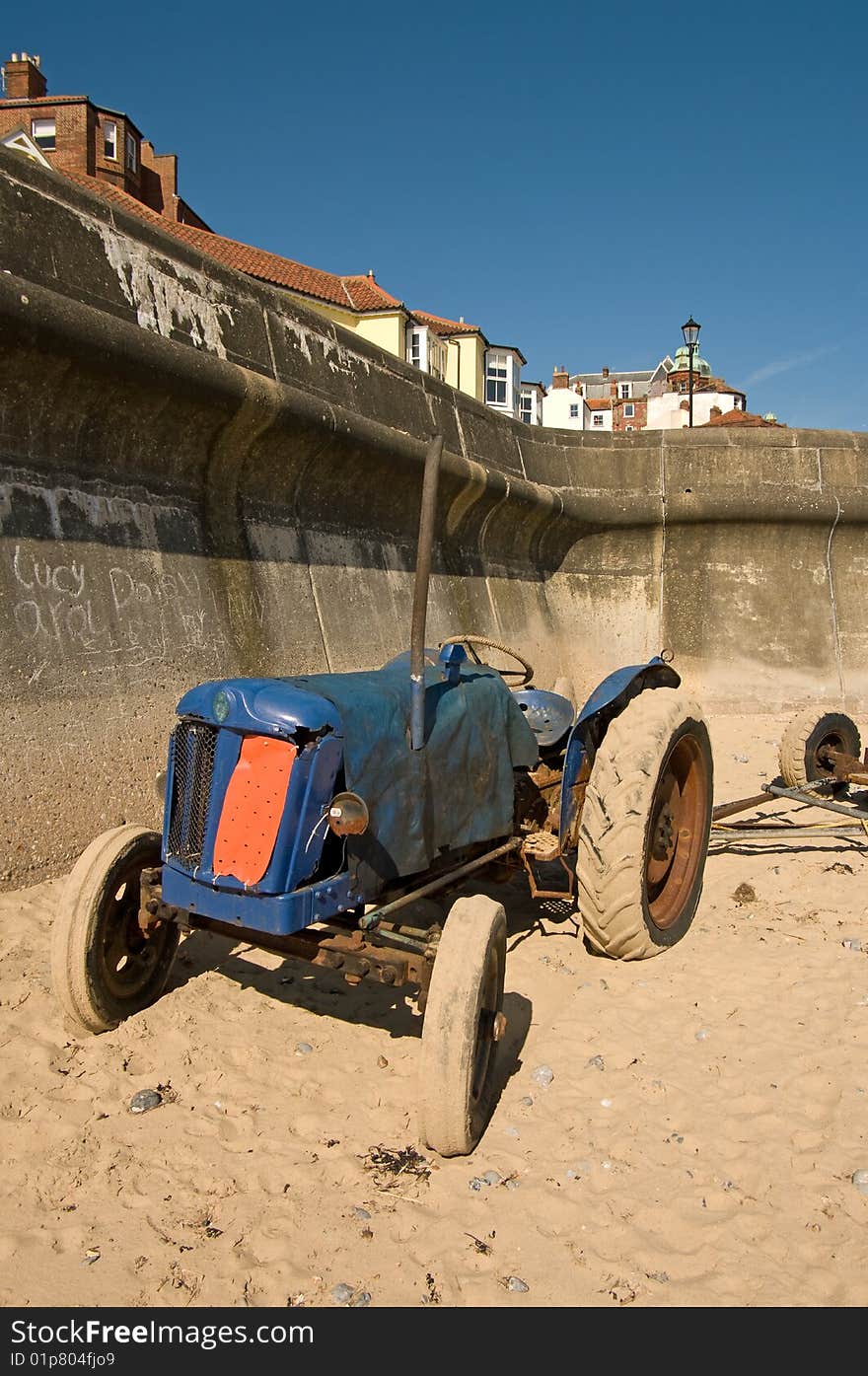 Tractor on beach