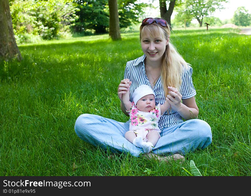 Baby and Mom Outdoors