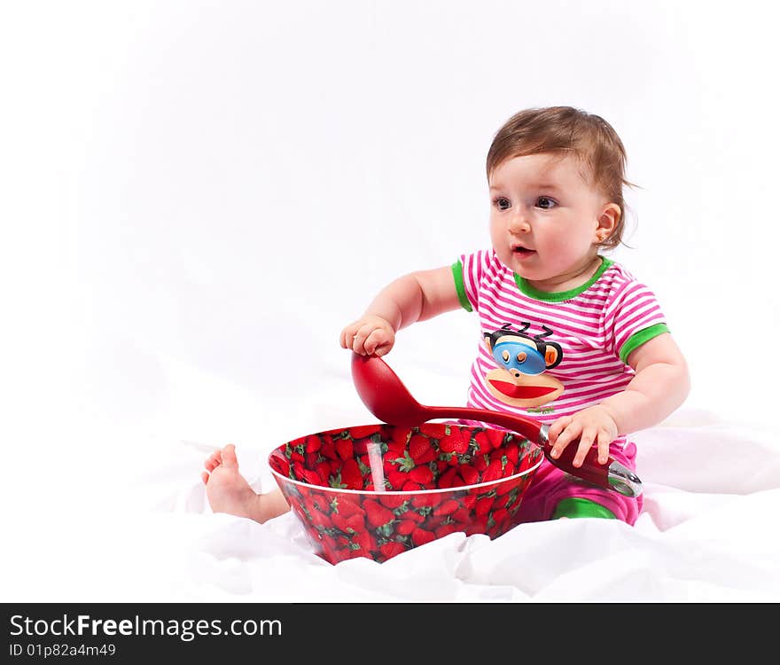 Portrait of happy baby girl