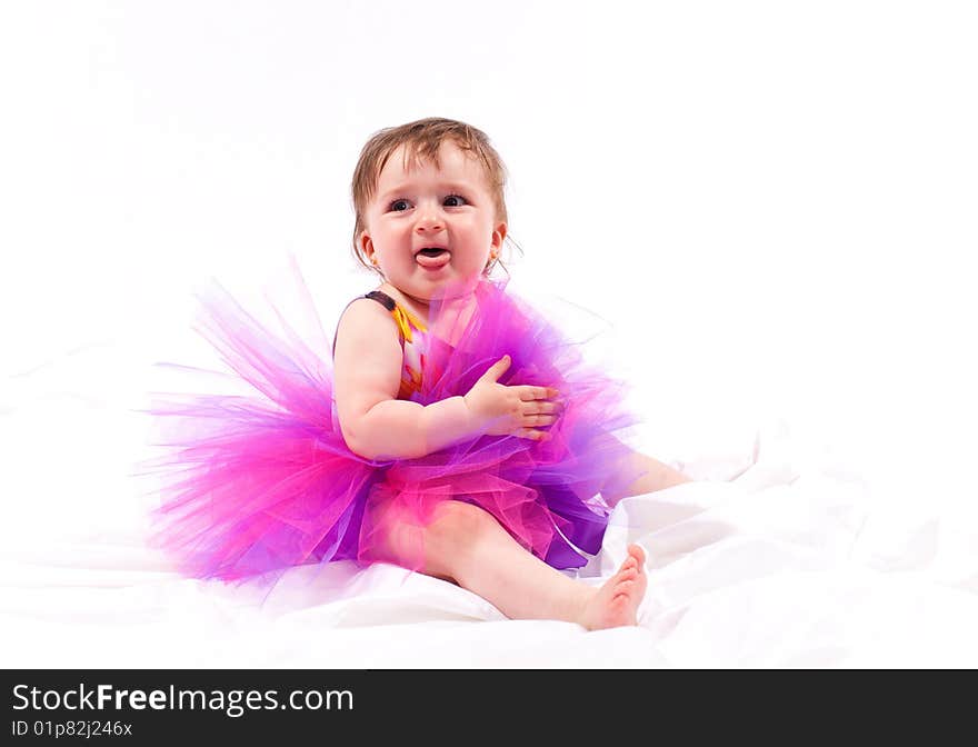 Portrait of happy baby girl