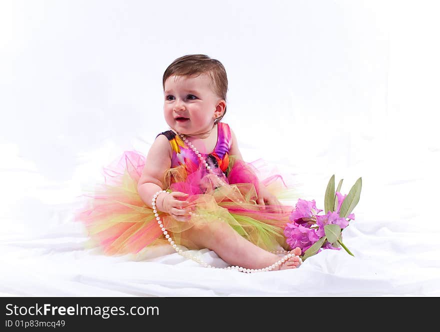 Portrait of happy baby girl