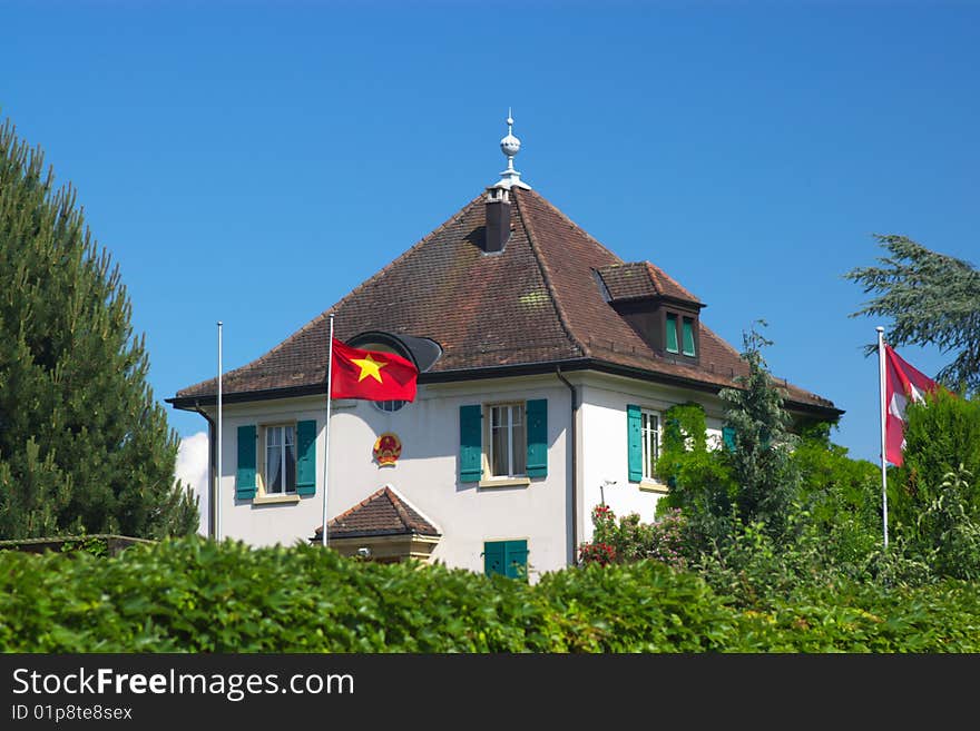 View on Vietnam embassy building in Geneva, Switzerland