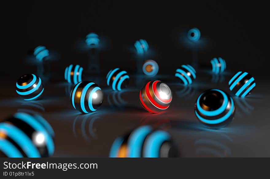 Stand out of the crowd - 3d rendering with shallow dof. Stand out of the crowd - 3d rendering with shallow dof