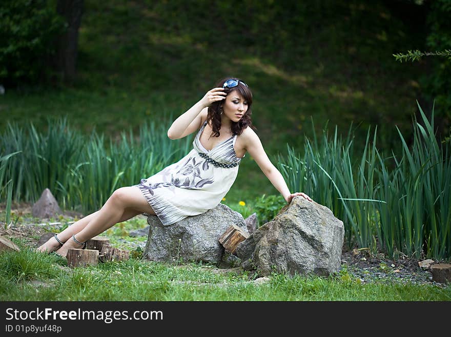 Beautiful girl in a forest