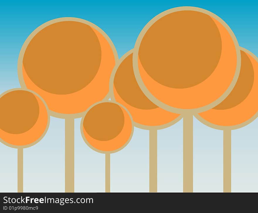 Vector illustration of lollipop trees. Vector illustration of lollipop trees