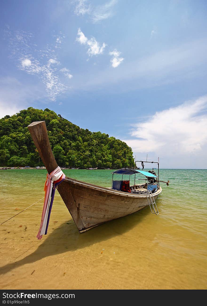 Longboat on beach