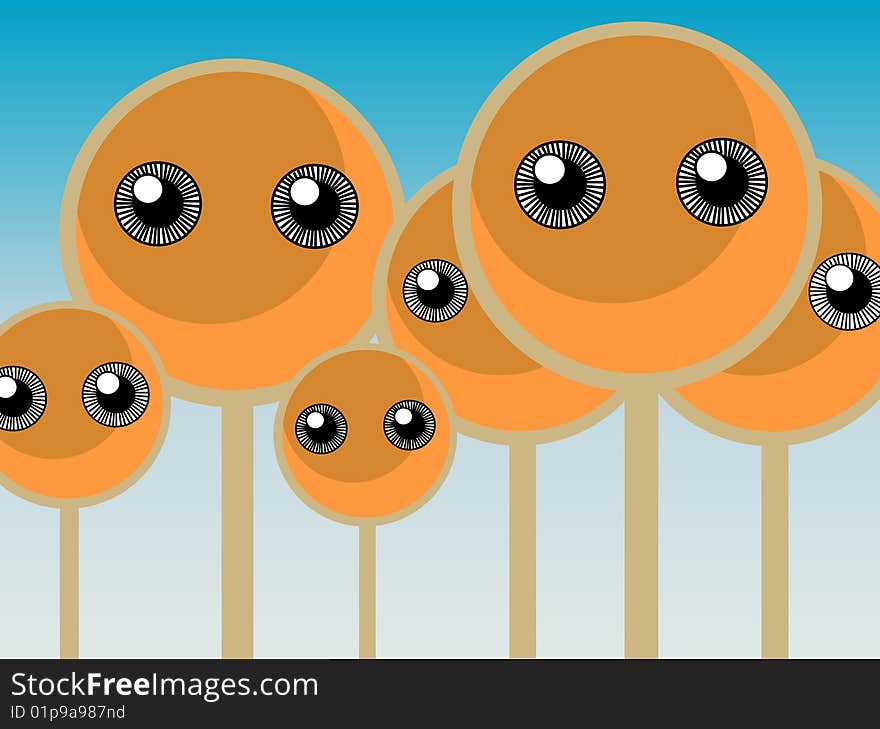 Vector illustration of lollipop trees. Vector illustration of lollipop trees