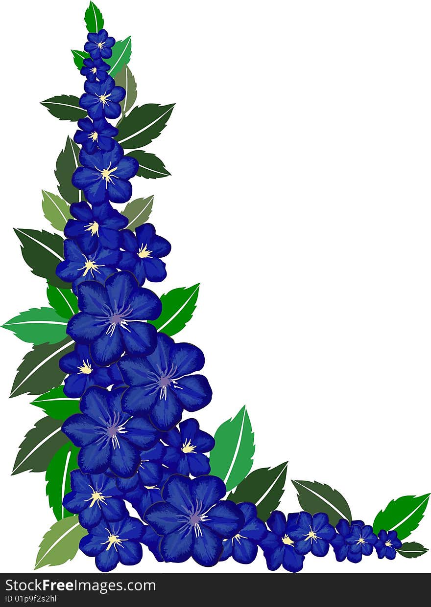 Illustration of a flower frame on white background