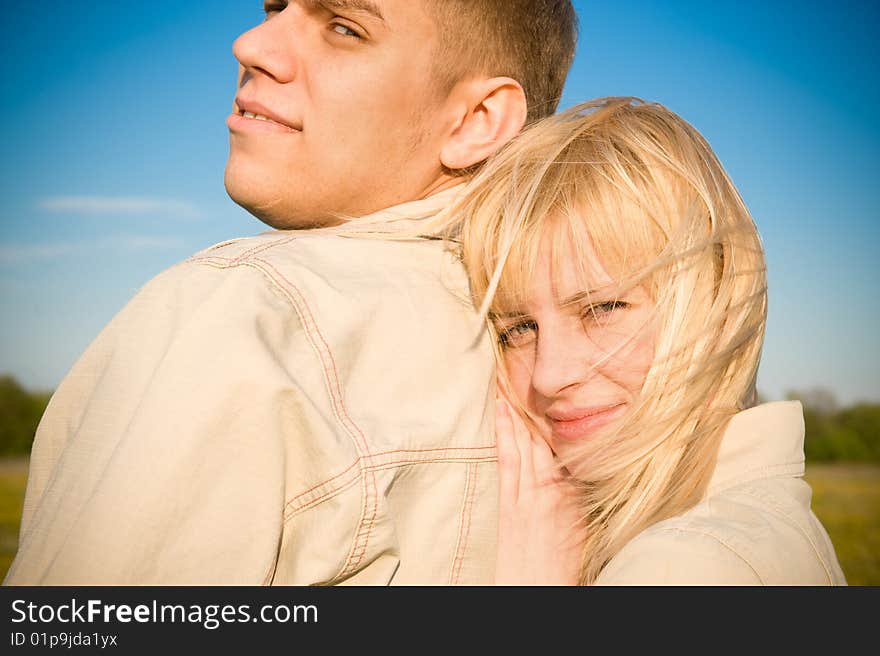 Close-up portrait of lovely couple