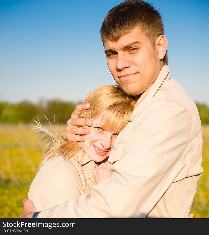 Portrait of a happy young couple