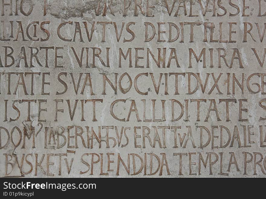 Old medieval latin catholic inscription