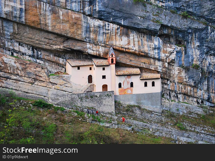 A monastery and the small church devoted San Colombano. Italy. It is reconstructed by forces of province Trento. A monastery and the small church devoted San Colombano. Italy. It is reconstructed by forces of province Trento.