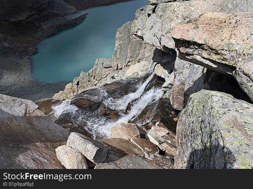 On waterfall.