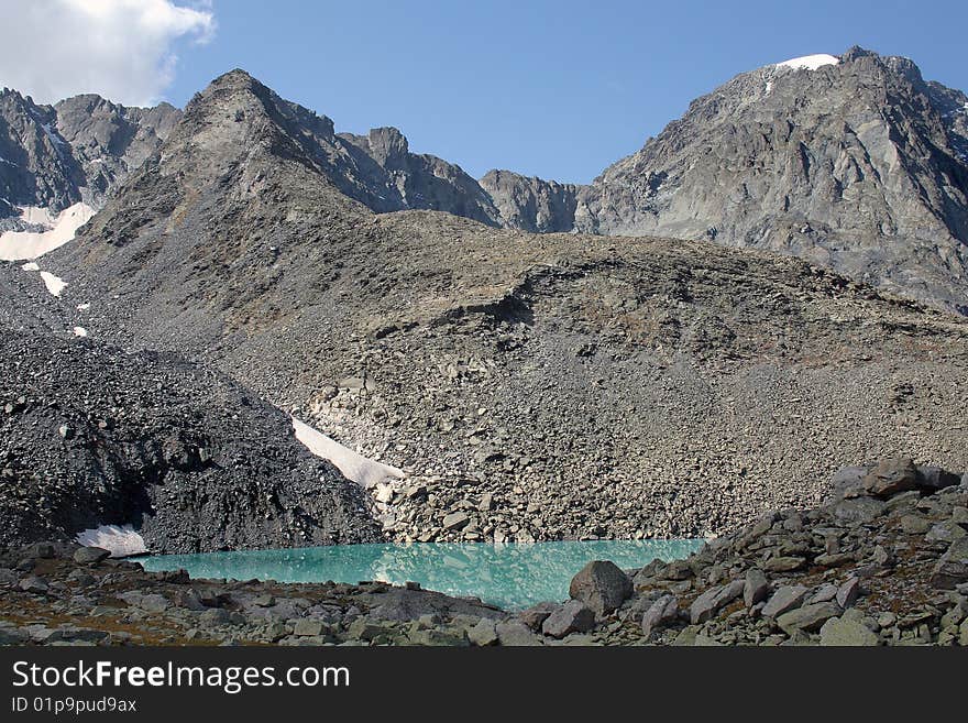 Russia, Mountain Altai, area the Katunsky ridge, a river Akchan watershed. Russia, Mountain Altai, area the Katunsky ridge, a river Akchan watershed.