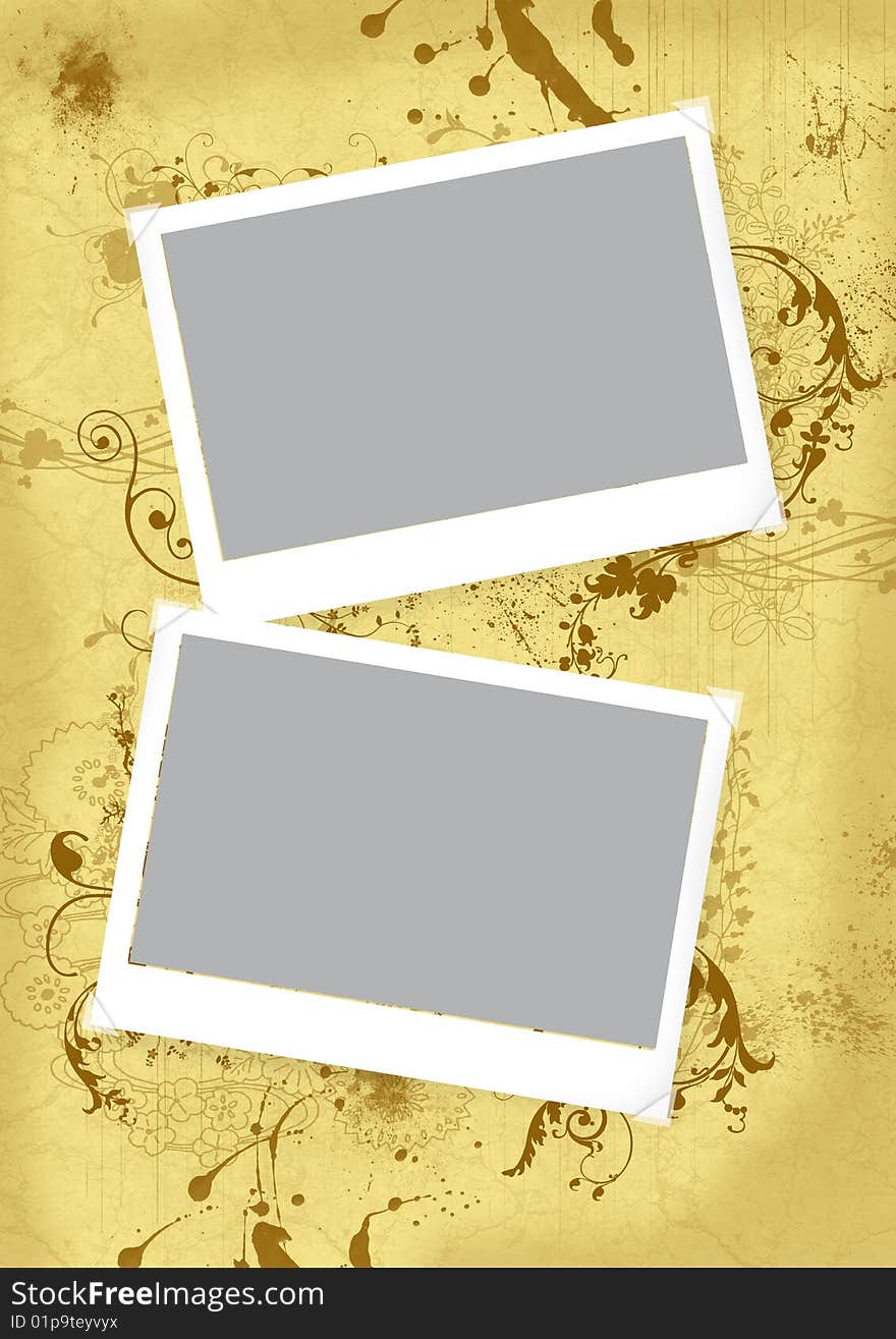 Photo frames on grunge background. Photo frames on grunge background