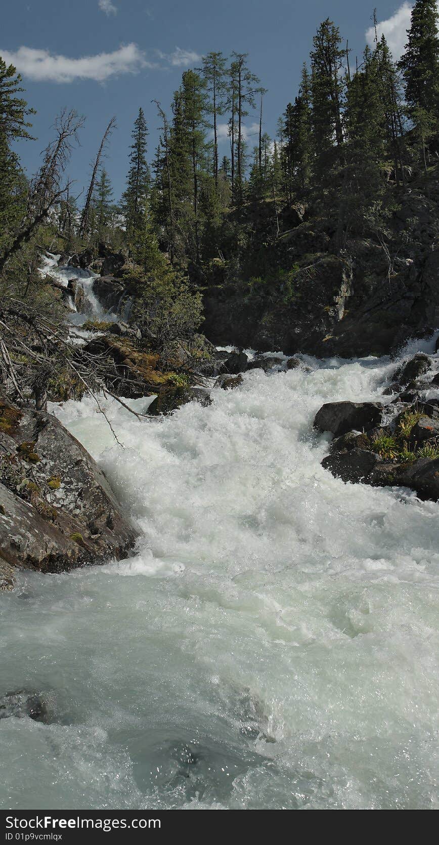 Russia, Mountain Altai, area the Katunsky ridge, a river Kucherla watershed.