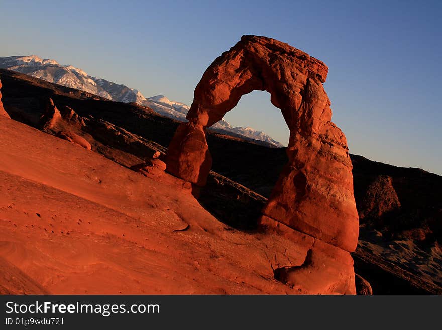 Delicate arch angled