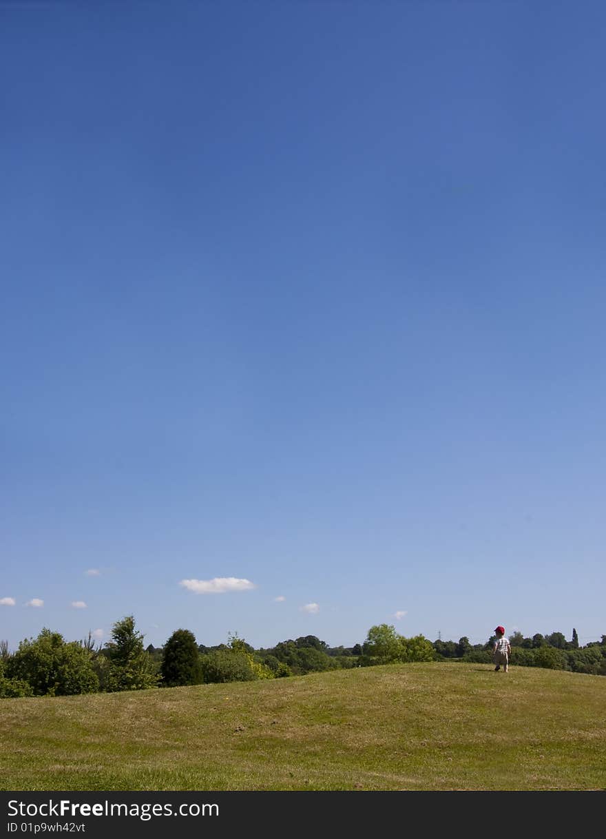 Small boy on hill