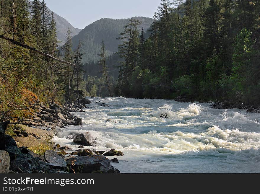 Russia, Mountain Altai, area the Katunsky ridge, a river Kucherla watershed.