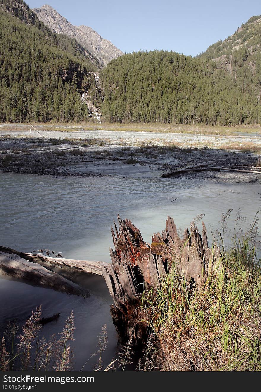 Russia, Mountain Altai, area the Katunsky ridge, a river Kucherla watershed.