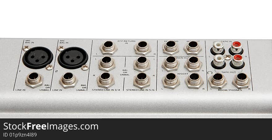 Audio mixer control sockets isolated