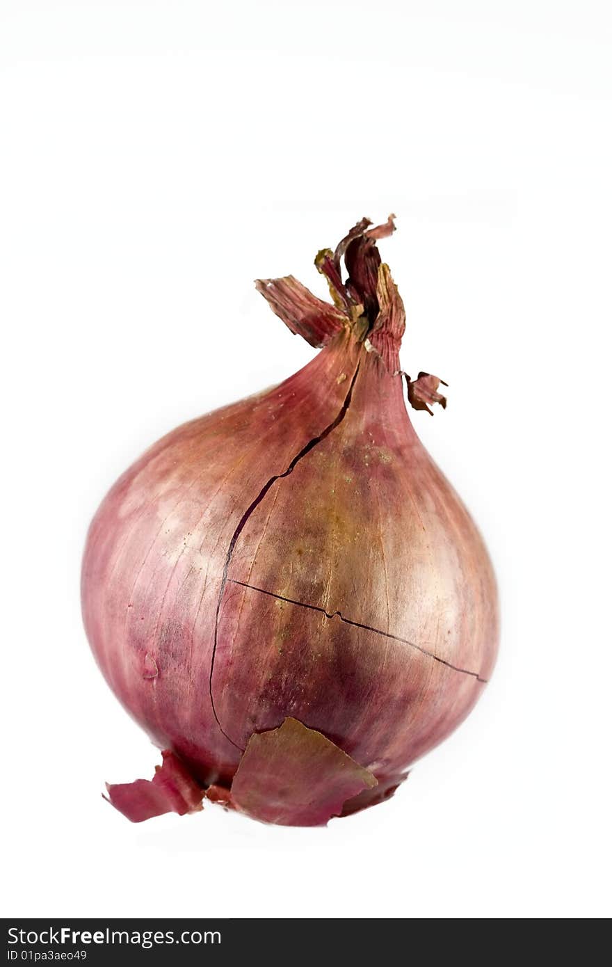 Red onion on a white background