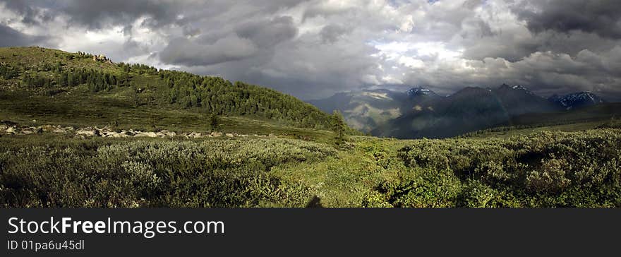 Valley lake Kyrgyz.