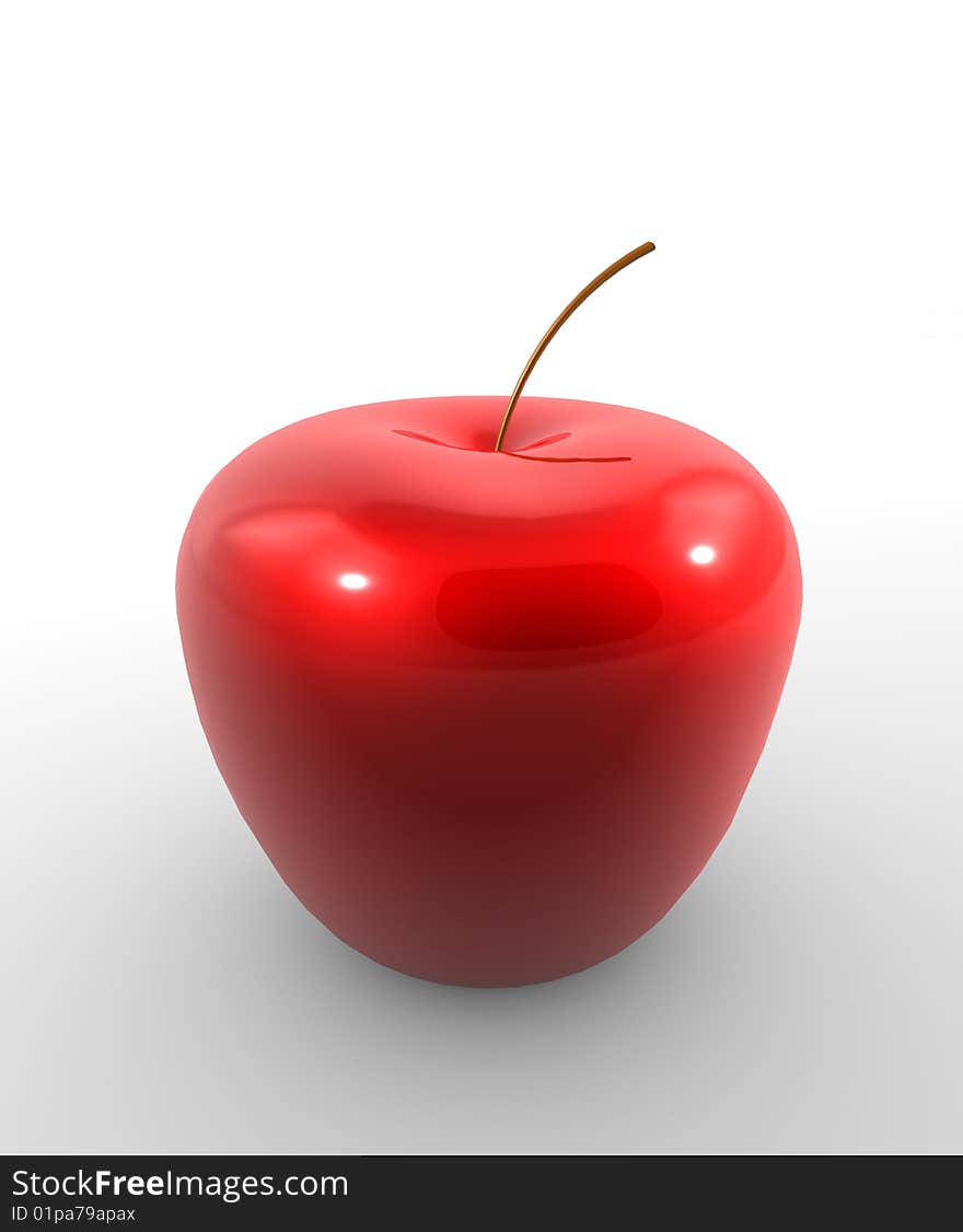 Apple in red on white background. Apple in red on white background