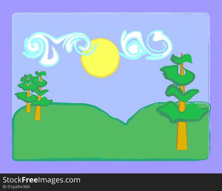 Green field - a nature background vector