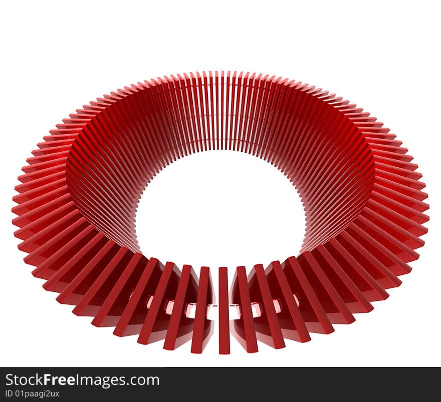 Circular array object in red. Circular array object in red