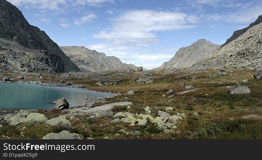 River valley the Small Kulagash, a watershed of the river a Kucherla. A Katunsky ridge, Mountain Altai. 21 - on July, 28th 2008. River valley the Small Kulagash, a watershed of the river a Kucherla. A Katunsky ridge, Mountain Altai. 21 - on July, 28th 2008.